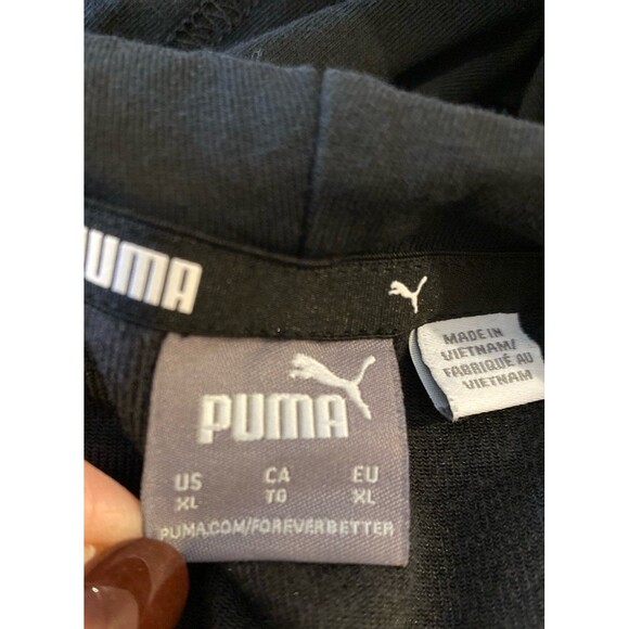 PUMA Women's Essentials+
Velour Hoodie Black Pass Through Pocket 75% Cotton SOFT - Picture 9 of 11